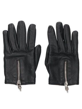 Chrome Hearts Dgr Zip Grove Dagger Zip Gloves Lining Cashmere Leather